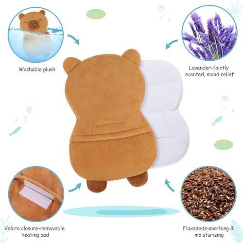 Microwavable Heating Pad Capybara Heating Pad for Cramps Period Pain Relief - style: Capybara