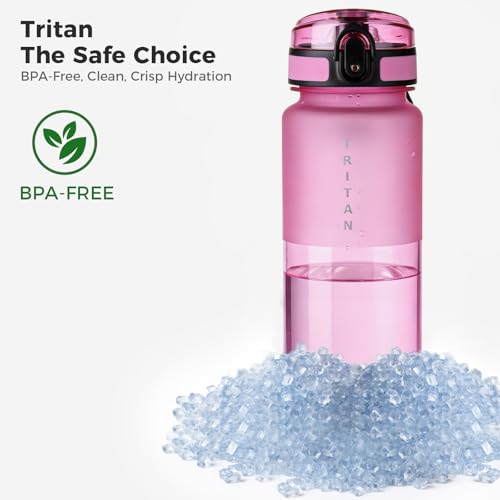32oz Clear Tritan Water Bottle with Chug Lid - color: Magenta