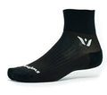 Swiftwick- PERFORMANCE Quarter Crew Running & Cycling Socks, Fast Dry, Cushion Crew Socks - color: Black, size: Small