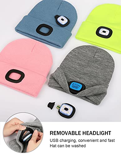 LED Beanie with The Light, Unisex Gifts for Men Dad Husband Him - color: Mistyrose