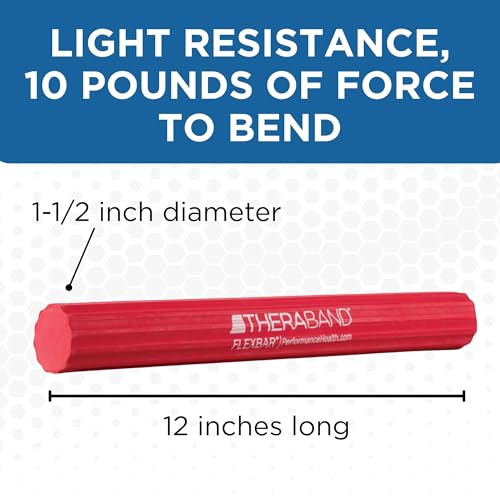 THERABAND FlexBar Resistance Bar, Physical Therapy, Flex, Elbow, Wrist, Red - color: Red