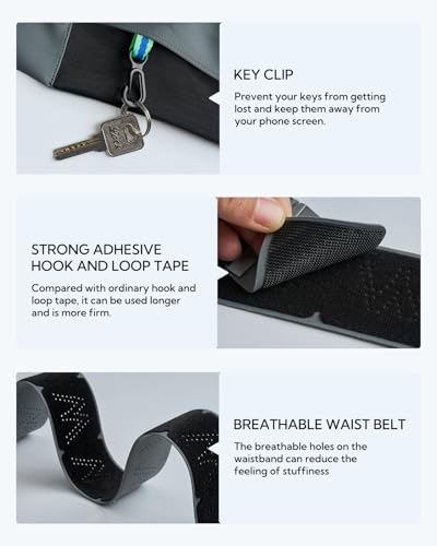 WATERFLY Running Belt Fanny Pack: Slim Lightweight Waist Bag for Runners - color: Grey