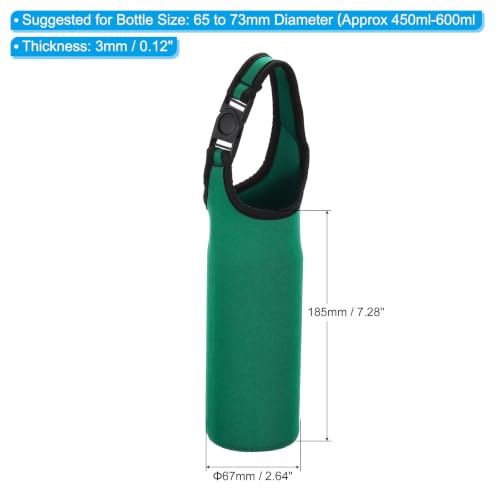 PATIKIL Water Bottle Sling Bag, Neoprene Portable Insulated Bottle Holder Carrier with Removable Adjustable Shoulder Straps - color: Dark Green