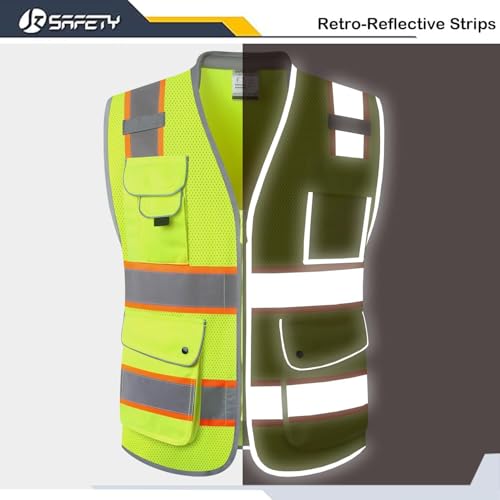 JKSafety Hi Vis Safety Vest for Men Women Cushioned Collar JK101 Yellow S - color: Jk101-yellow, size: Small
