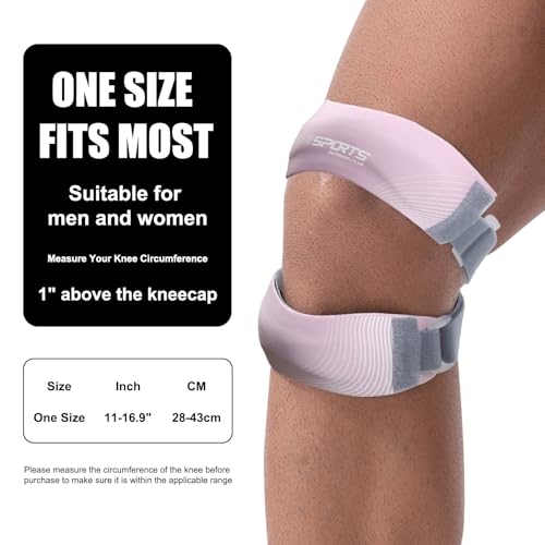 NuCamper Patellar Tendon Support Strap, Adjustable Patella Band Knee Brace for Men & Women Relief Knee Pain, Patella Stabilizer Knee Straps for Running, Basketball, Tendonitis, Jumpers Knees Pink - color: Pink