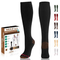 NEWZILL Copper Compression Dress Socks for Women & Men, 15-20 mmHg - color: Black, size: Small-Medium