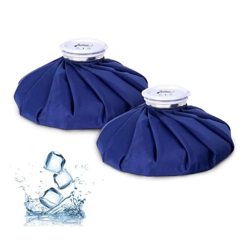 Ice Pack, Ice Bags for Injuries Reusable 2Packs, 11" Ice Bags Hot Water Bag for Hot & Cold Therapy and Pain Relief, No-Leak Elastic Breathable Ice Bag, Size 11", Blue - style: 11" 2Pcs