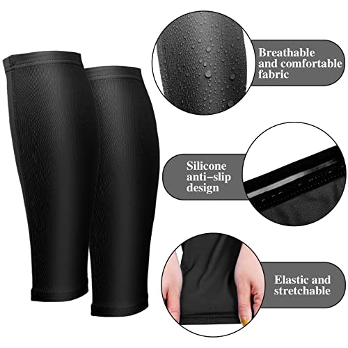 Sintege 3 Pairs Calf Compression Sleeves Women Men, S, Black, White, Blue - color: Black, White, Blue, size: Small