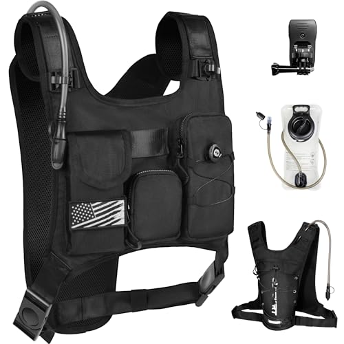 OUTSKIRT Hydration Backpack Vest Bag Lightweight Adjustable Pack with 2L Water Bladder Chest Bag for Hiking Cycling Hunting Climbing for Women and Men