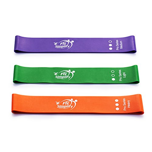 Fit Simplify Pro Series Resistance Loop Exercise Bands, Set of 3