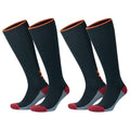 GoWith 20-30 mmHg Unisex Knee High Compression Rayon Bamboo Socks, 2 Pairs - color: Black-gray - 2 Pairs, size: Large