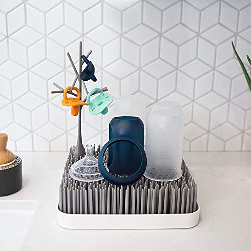 Boon Grass Plastic Drying Rack - Modern Countertop Baby Bottle Organizer - 9.75 x 9.88 x 3.0 inches - Gray - color: Gray