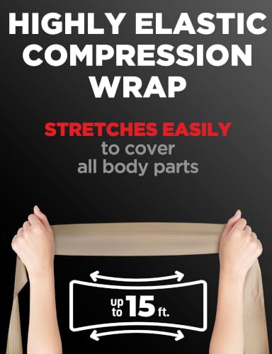 Premium Elastic Bandage Wrap - 8pk (4x3in, 4x4in) + 24 Extra Clips - size: 8 Pack