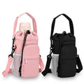 2 Pack Water Bottle Holder Bag with Strap for 30-40 Oz Bottles - color: black and pink