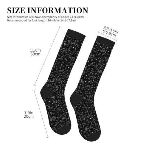 Avocado Compression Socks Women Men Knee High Stock for Running Work Support Nurses Travel - color: Cats
