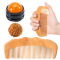 SIMPOR 3-in-1 Labor Comb and Massage Ball Set, Wooden Birth Comb with Acupressure Spiky Ball and Roller, Natural Wood Labor and Delivery Essentials for Pain Management, Pregnancy and New Mom Gifts