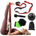 Calf Stretcher Multi Loop Stretch Strap - Physical Therapy Strap for Stretching, Calf Stretch Yoga Belt with Loops, Hamstring Stretcher, Leg Stretch Band, Fascia Stretcher & Arch Support Bands for Feet - color: Red