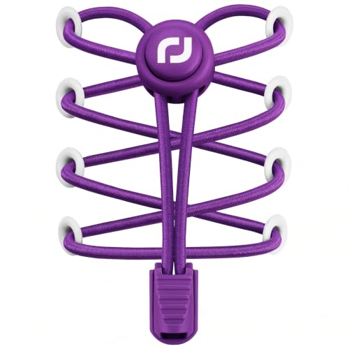 RJ-Sport Tieless Elastic Shoe Laces for Adults and Kids - color: Number 020 - Purple