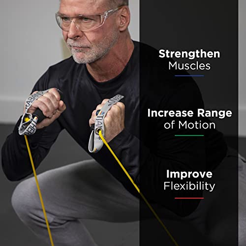 THERABAND Resistance Tubes, Exercise Band, Physical Therapy, 48", Yellow - color: Yellow - Thin