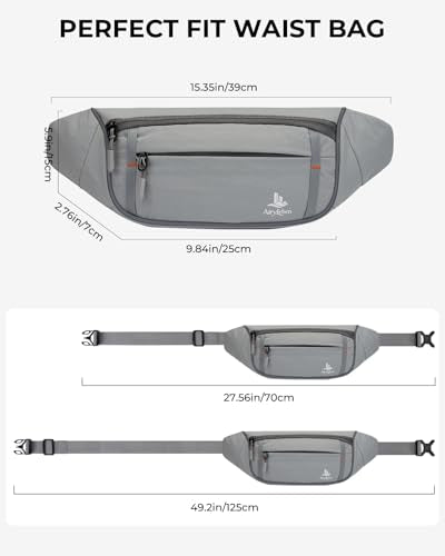 2.5L Fanny Pack for Women Men, RFID Blocking Crossbody Belt Bag, Gray - color: Gray