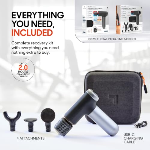 Sharper Image Powerboost Compact Heat & Cold Therapy Percussion Massage Gun - color: Black