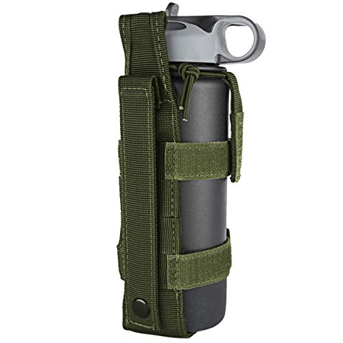 2 Pack Large Adjustable Tactical Water Bottle Holder Molle Portable Belt Carrier for Outdoor Walking Running Hiking Cycling - color: Green