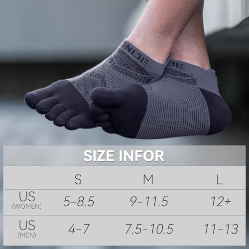 Toe Socks Cool-max Running Socks for Men Women 3 Pairs Athletic Breathable Five Finger Socks - color: E4824-black-3 Pairs, size: Medium