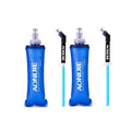 AONIJIE TPU Soft Folding Water Bottles Collapsible Flask for Hydration Pack for Running Hiking Cycling Climbing Pack of 2 (250ml with Straw -Pack of 2) - color: 250ml with Straw -Pack of 2
