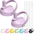 Straw lid for Hydroflask Wide Mouth Water bottle,Flex Straw Lid compatible with Hydro Flask 12 16 18 20 32 40 64 oz,Sports Straw Cap Flip Top Lid Water Bottle Lid Accessories… - color: Purple 2