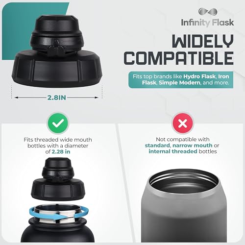 Wide Mouth Replacement Lid, Hydro Flask Leakproof Locking Flip Top