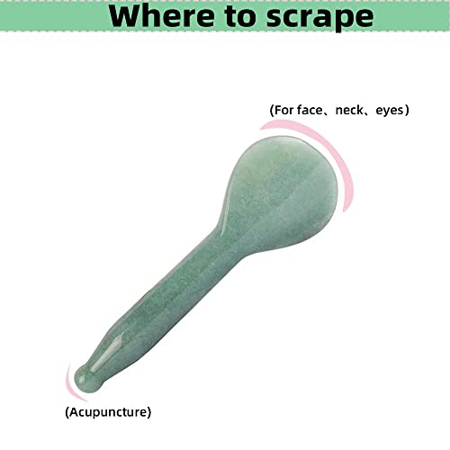 Jade Gua Sha Massage Tools Facial Tool Natural Green Gua Sha Anti Aging Facial Skin SPA for Rejuvenate Skin Anti-Wrinkle Anti Aging - style: C
