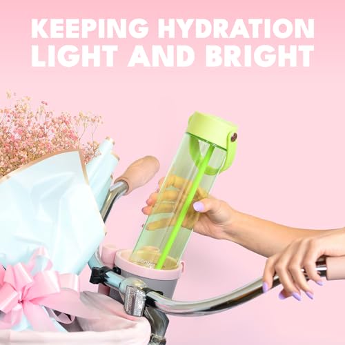 Elemental Splash 26oz 2-Pack Tritan Plastic Reusable Water Bottles w/Strap - color: Lime & Dragon Fruit, size: 26 Ounces