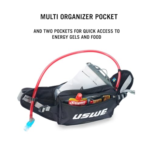 USWE Zulo Hydration Hip Pack - with Organizer and Side Pockets, Bounce Free Hip Belt (Crazy Yellow, 2L) - color: Crazy Yellow, size: 2L