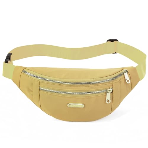 Waist Pack Fanny Packs for Women, Crossbody Purses Belt Bag for Running Sports Travel Hiking - Gold - color: H Gold