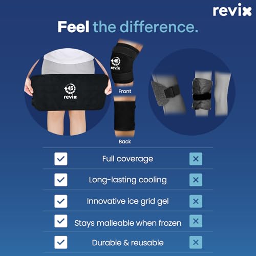 REVIX 2 Packs XXXL Knee Ice Pack Wrap for Meniscus & ACL, 45Min, 20"×10.7" - style: 2 Packs