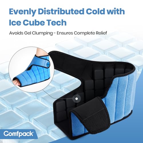 Comfpack Ankle Foot Ice Pack Wrap,2 Hours Cold for Plantar Fasciitis Relief - style: Foot Ice Pack Wrap