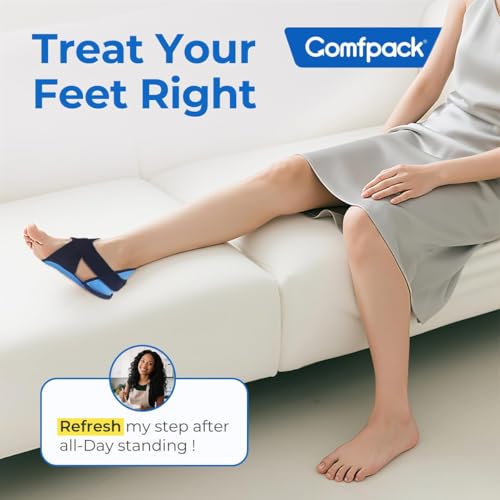 Comfpack Plantar Fasciitis Relief Ice Pack with Full Heel Sole Gel Coverage - color: Blue