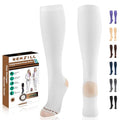 NEWZILL Copper Compression Dress Socks for Women & Men, 15-20 mmHg - color: White, size: Small-Medium