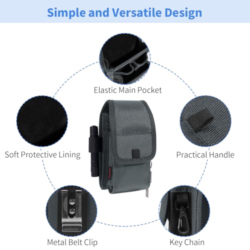 KENOBE Belt EDC Pouch, 5-Pocket Cell Phone/Tool Holder, Gray - color: Gray
