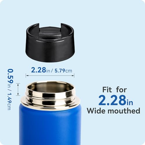 Flip Lid Replacement for Hydro Flask 12 16 18 20 32 40 64 oz Wide Mouth - color: Black 2Pack