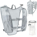 Zavothy Hydration Vest Pack with 1.5L Water Bladder, Lightweight 6L Hydration Backpack for Running, Hiking & Cycling, Breathable Reflective Hydration Vest for Men & Women - color: Grey