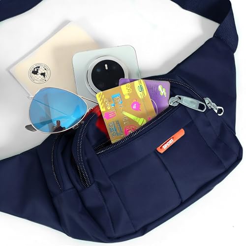 Waist Pack Sports Fitness Travel Men Women (Navy Blue) - color: Navy Blue