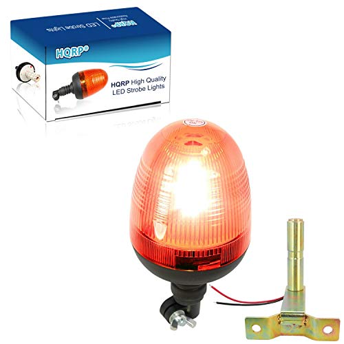 HQRP Flexible Pipe Mount/Low Profile Amber Beacon Emergency Hazard Warning Safety LED Strobe Lights for Golf Cart, Truck, Tractor, Forklift, ATV, UTV, Snow Plow, Excavator, etc. - size: Flexible Pipe Mount