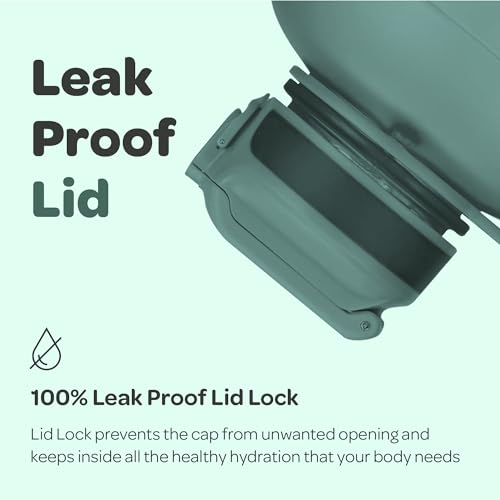 Hydracy 2.3L BPA-Free Tritan Plastic Water Bottle with Adjustable Shoulder Strap, Spill-Proof Lid, and Convenient Silicon Spout for Hydration on the Go - color: Moonlight Green, size: 78 oz