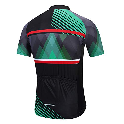 Cycling Jersey Men Bike Short Sleeve with 3 Rear Pockets,Reflective Breathable,Quick Dry,Bicycle Shirt S-3XL - color: Cc6472, size: 3X-Large