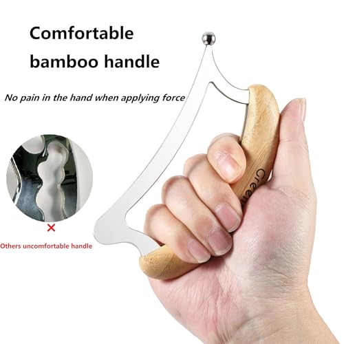 Greenstalk 2 in 1 Stainless Steel Gua Sha Massage Tool Set for Muscle Relief, Muscle Scraper Tools,Portable Body Scrapers Tool for Neck, Back, Feet Recovery. - size: 2 in 1 Set