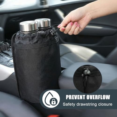 Car Cup Holder, Multi-Function Auto Water Bottle Holder with Adjustable Strap, Universal Vehicle Interior Seat Side Drink Storage Bag for Cars, SUVs, Trucks(Large) - size: Large