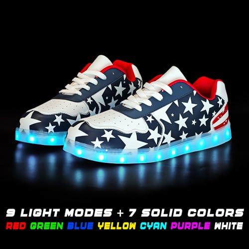 Wooowyet Men LED Light Up Shoes for Women High Top Lights Sneakers Glowing Neon Luminous Sequin Fashion Sparkle Bling Shiny Punk Boots LED Shoes - size: 8.5 Women/7 Men