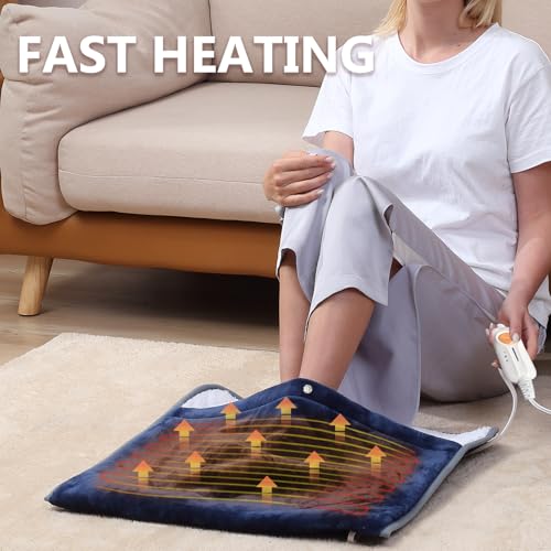 Gintao Electric Heated Foot Warmers for Feet,22"×20" Soft Foot Heating Pad - color: Blue