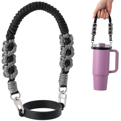 Water Bottle Handle Strap Compatible with Stanley Cup - color: Black